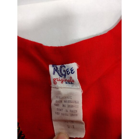 R Gee Kids Girls size 2T sleeveless top or dress plaid vintage 1970s - Picture 2 of 4